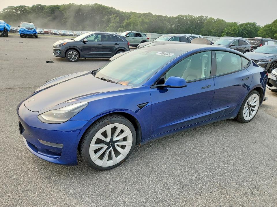 2022 Tesla Model 3 VIN 5YJ3E1EA0NF290318 COPART salvage auction — UNDERCARRIAGE, Fl - Certificate Of Title, sold $4,400 on 2026-07-22 (photo 1)