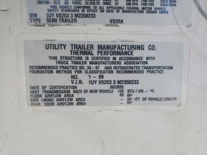 2021 Utility All models VIN 1UYVS2533M2350233 COPART salvage auction — SIDE, ST, sold $10,400 on 2026-07-16 (photo 8)