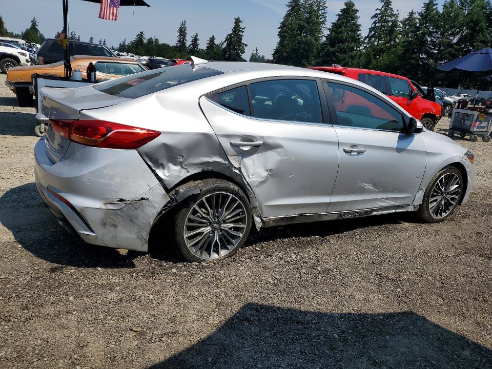 2018 Hyundai Elantra VIN KMHD04LB1JU542641 COPART salvage auction — REAR END, WA - BILL OF SALE, sold $2,300 on 2026-07-31 (photo 3)