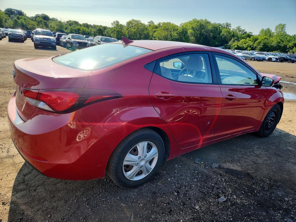 2016 Hyundai Elantra VIN KMHDH4AE4GU492753 COPART salvage auction — FRONT END, CT - CERT OF TITLE-SALVAGE, sold $1,050 on 2026-07-31 (photo 3)