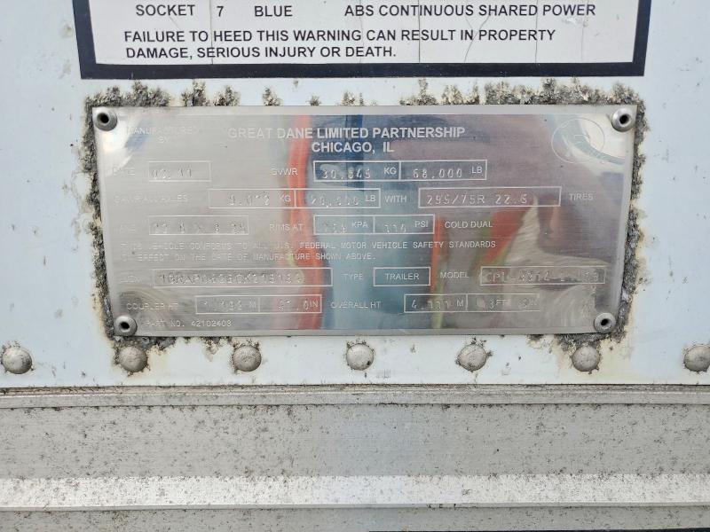 2012 Great dane trailers Trailer VIN 1GRAP0625CK215154 COPART salvage auction — BURN, KY - CERT OF TITLE-SALVAGE, sold $0 on 2026-10-08 (photo 8)