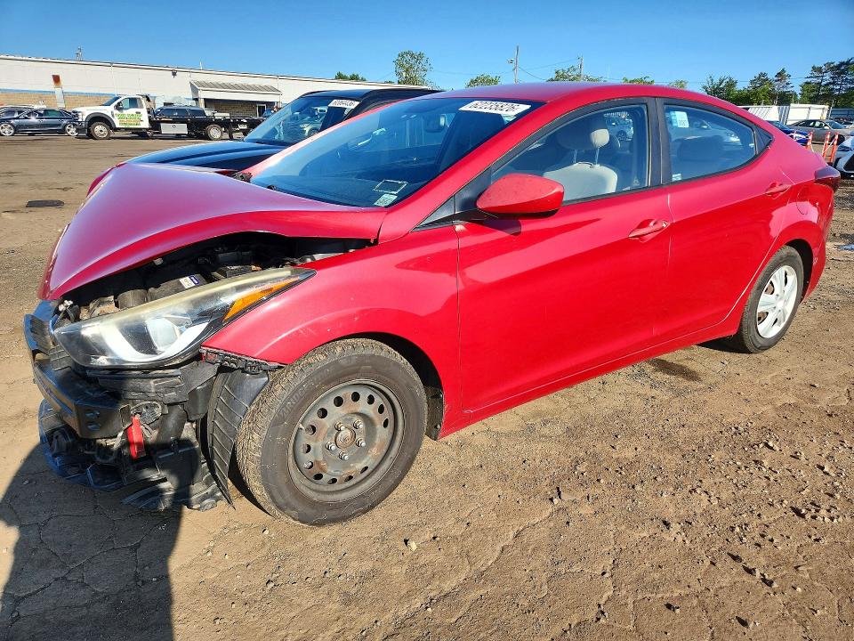 2016 Hyundai Elantra VIN KMHDH4AE4GU492753 COPART salvage auction — FRONT END, CT - CERT OF TITLE-SALVAGE, sold $1,050 on 2026-07-31 (photo 1)