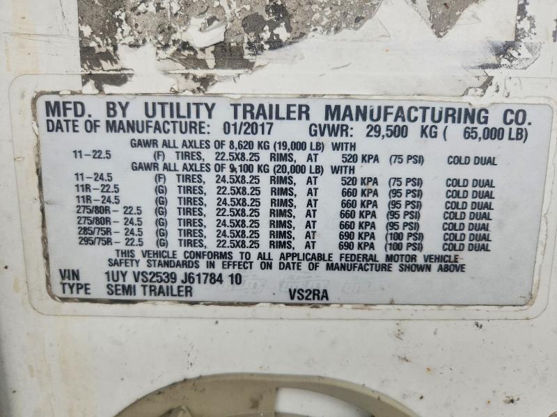 2018 Utility All models VIN 1UYVS2539J6178410 COPART salvage auction — SIDE, FL - CERTIFICATE OF TITLE (P), sold $8,000 on 2026-07-28 (photo 8)