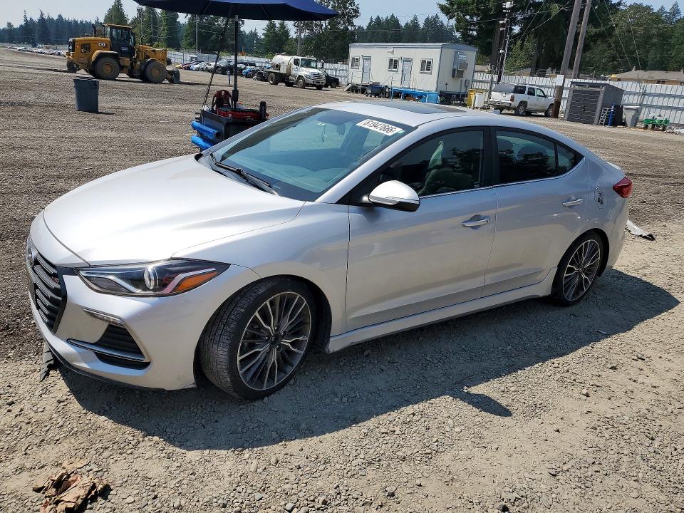 2018 Hyundai Elantra VIN KMHD04LB1JU542641 COPART salvage auction — REAR END, WA - BILL OF SALE, sold $2,300 on 2026-07-31 (photo 1)