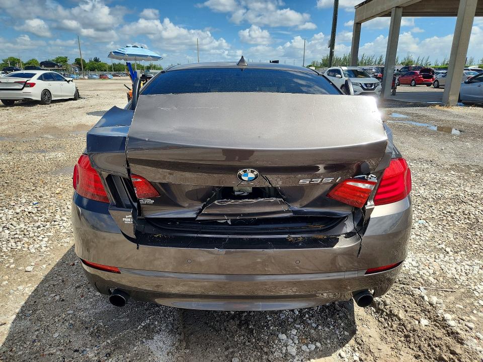 2011 BMW 5 series VIN WBAFR7C57BC601744 COPART salvage auction — BURN, FL - CERT OF TITLE SLVG REBUILDABLE, sold $10 on 2026-07-23 (photo 6)