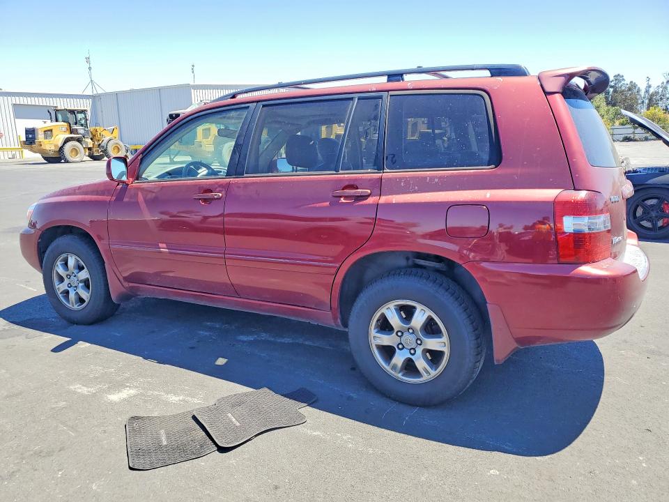 2007 Toyota Highlander VIN JTEEP21A270224526 COPART salvage auction — FRONT END, Ca - Salvage Certificate, sold $950 on 2026-07-20 (photo 2)