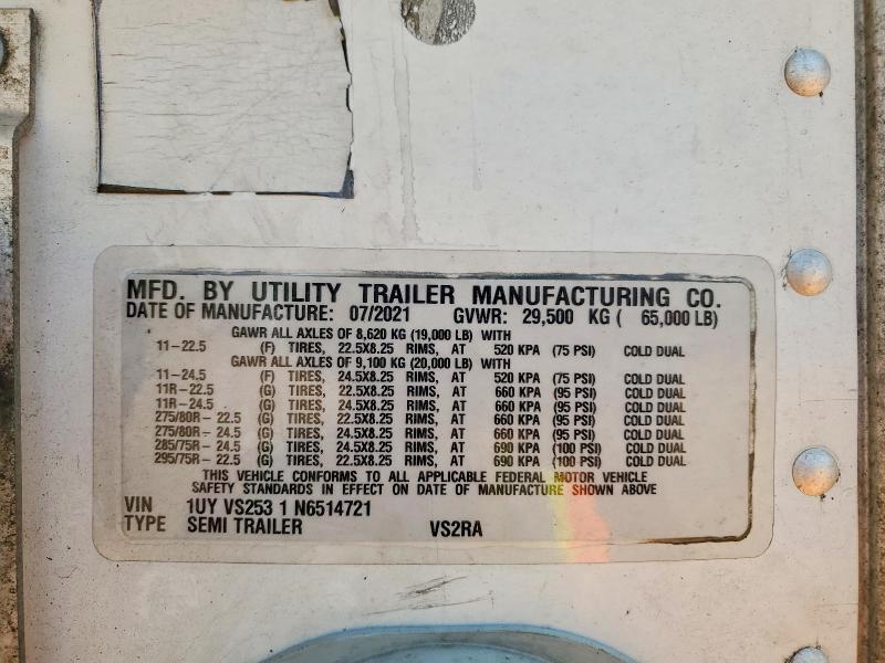 2022 Utility All models VIN 1UYVS2531N6514721 COPART salvage auction — SIDE, CT, sold $7,700 on 2026-08-11 (photo 8)