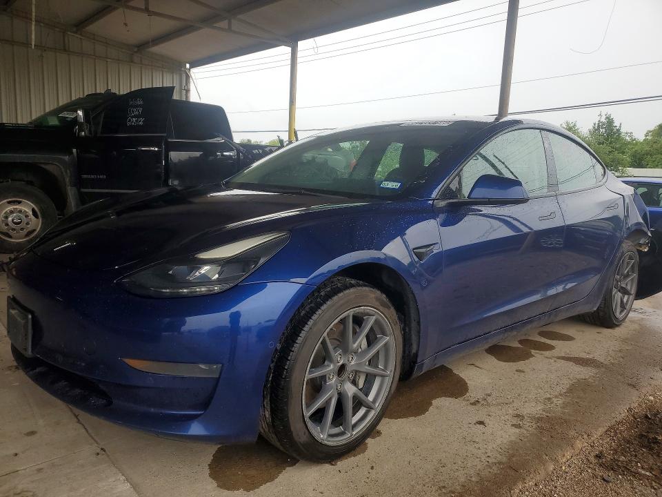 2022 Tesla Model 3 VIN 5YJ3E1EA1NF191197 COPART salvage auction — REAR END, Tx - Certificate Of Title, sold $4,100 on 2026-07-22 (photo 1)