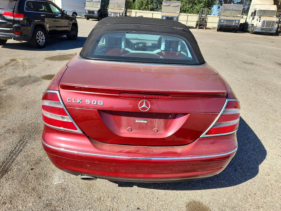 2004 Mercedes-benz Clk-class VIN WDBTK75G14T005040 COPART salvage auction — MINOR DENT/SCRATCHES, Ca - Dis/Dlr/Exp Only Clean Title, sold $375 on 2026-07-31 (photo 6)