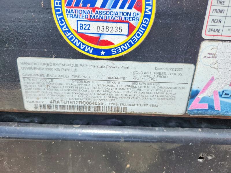 2024 Interstate Unknown VIN 4RATU1612RC064055 COPART salvage auction — MINOR DENT/SCRATCHES, TN - CERTIFICATE OF TITLE (P), sold $1,500 on 2026-09-01 (photo 8)