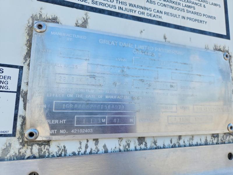 2012 Great dane Dry van VIN 1GRAA0620CT568977 COPART salvage auction — NORMAL WEAR, AZ - CERT OF TITLE - SALVAGE, sold $2,150 on 2026-09-24 (photo 8)