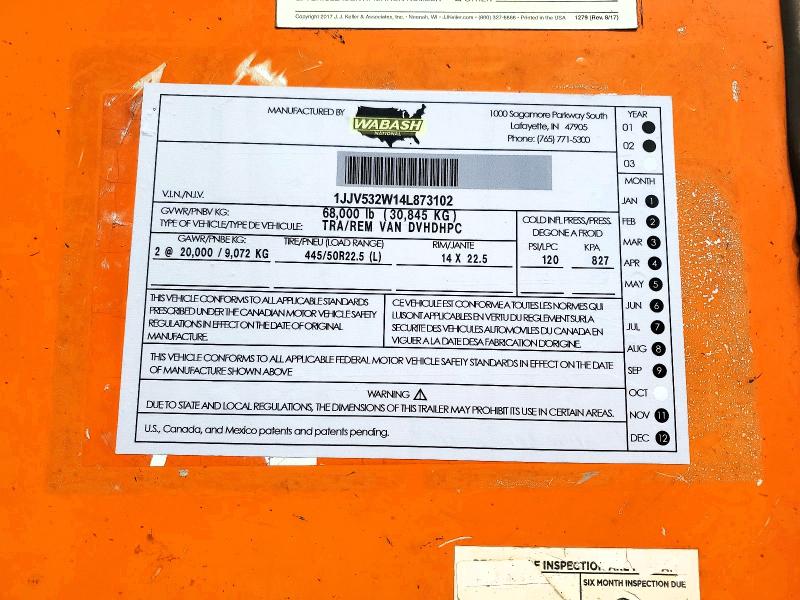 2004 Wabash Dvhdhpc VIN 1JJV532W14L873102 COPART salvage auction — ALL OVER, CT, sold $2,600 on 2026-09-01 (photo 8)