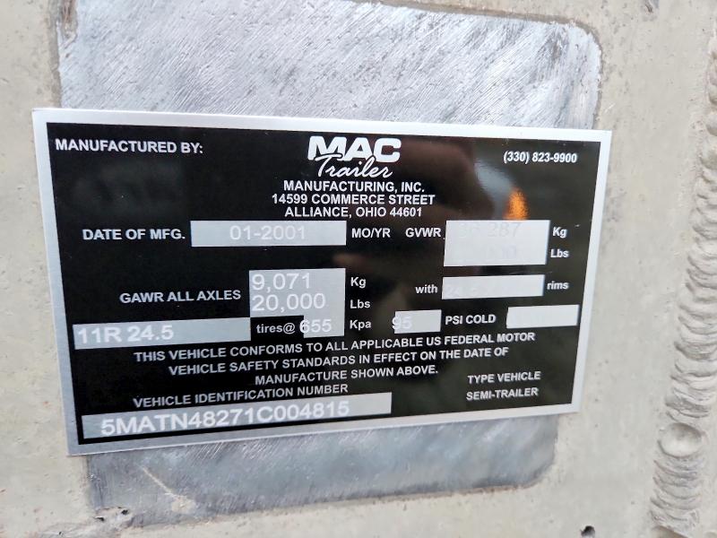 2001 Mac Unknown VIN 5MATN48271C004815 COPART salvage auction — FRONT END, CT, sold $7,000 on 2026-10-06 (photo 8)