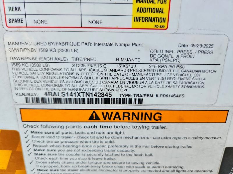 2026 Interstate Unknown VIN 4RALS141XTN142845 COPART salvage auction — FRONT END, CT, sold $1,400 on 2026-10-15 (photo 8)