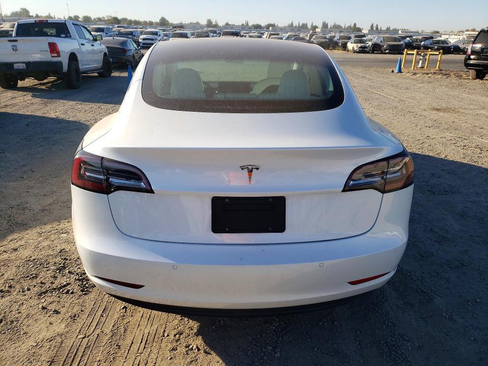 2020 Tesla Model 3 VIN 5YJ3E1EAXLF599095 COPART salvage auction — FRONT END, CA - SALVAGE CERTIFICATE, sold $7,900 on 2026-10-13 (photo 6)