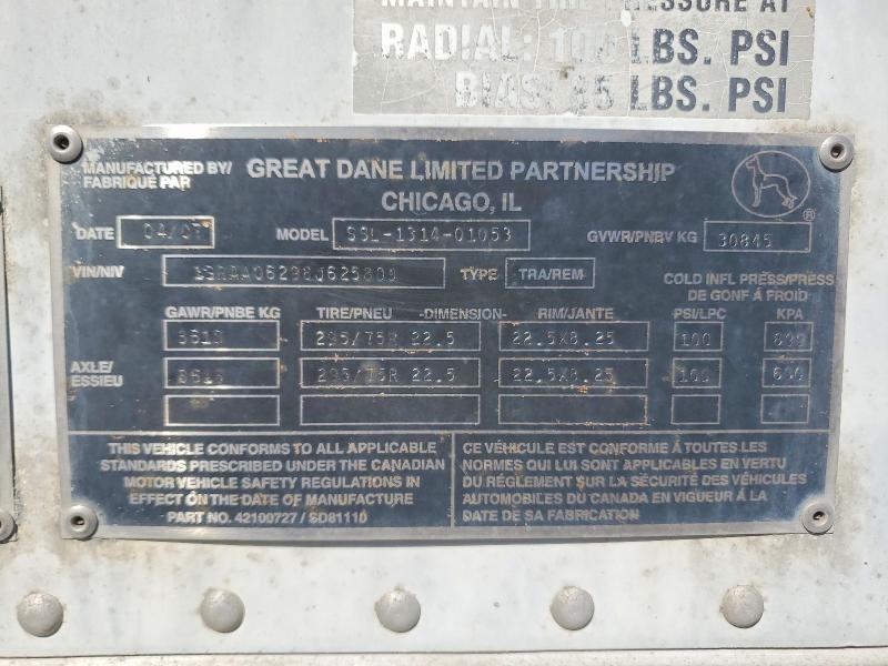 2008 Great Dane Trailers Great Dane VIN 1GRAA06298J625809 COPART salvage auction — MINOR DENT/SCRATCHES, NV - CERTIFICATE OF TITLE (P), sold $1,700 on 2026-10-13 (photo 9)
