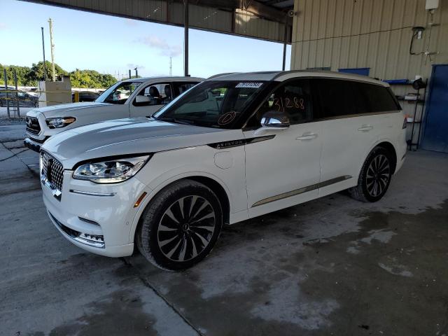 2020 Lincoln Aviator VIN 5LMYJ9YY7LGL15526 COPART salvage auction — WATER/FLOOD, Salvage Title, sold $30,000 on 2024-01-10 (photo 1)