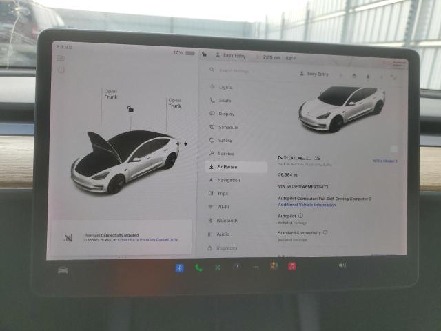 2021 Tesla Model 3 VIN 5YJ3E1EA6MF939473 COPART salvage auction — MINOR DENT/SCRATCHES, Ut - Salvage Certificate, sold $12,700 on 2026-07-20 (photo 9)